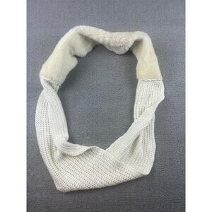 UGG Women’s Shearling Knit Infinity Scarf One Size Ivory Real Dyed‎ Sheepskin